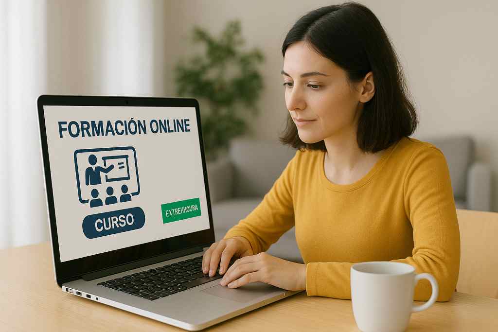 Persona haciendo curso Online